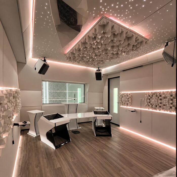 Estudio de grabación con techo estrellado