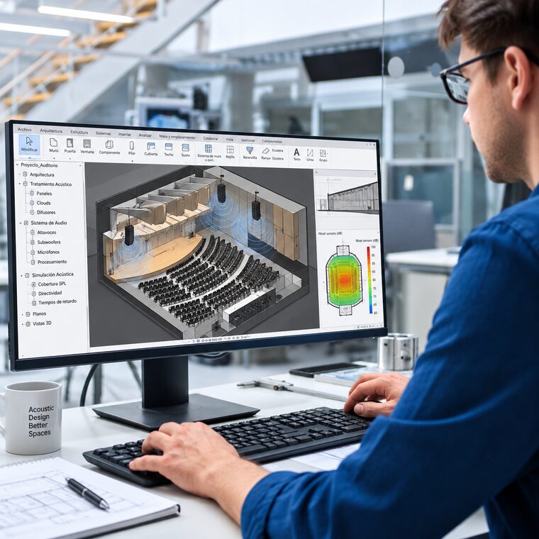 Diseño de estrategia acústica y electroacústica en software 3D